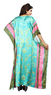 Multicolor Printed Satin Islamic-Kaftans 5