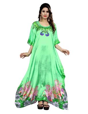 Multicolor Printed Satin Islamic-Kaftans 1