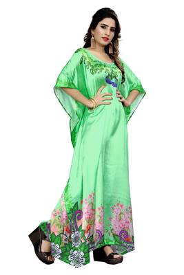 Multicolor Printed Satin Islamic-Kaftans 2
