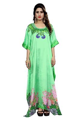 Multicolor Printed Satin Islamic-Kaftans 3