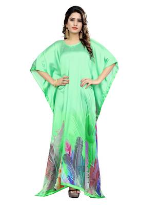 Multicolor Printed Satin Islamic-Kaftans 1