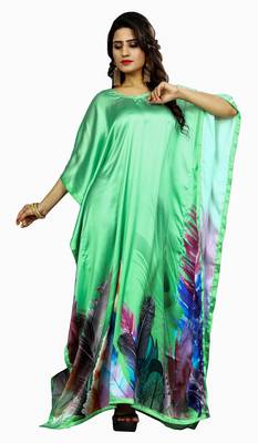 Multicolor Printed Satin Islamic-Kaftans 3