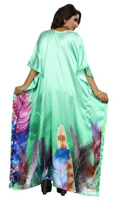 Multicolor Printed Satin Islamic-Kaftans 5