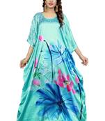 Multicolor Printed Satin Islamic-Kaftans