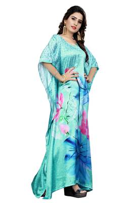 Multicolor Printed Satin Islamic-Kaftans 4