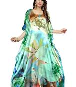 Multicolor Printed Satin Islamic-Kaftans