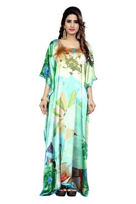 Multicolor Printed Satin Islamic-Kaftans 3