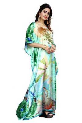 Multicolor Printed Satin Islamic-Kaftans 4