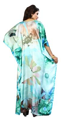 Multicolor Printed Satin Islamic-Kaftans 5