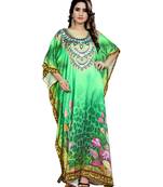 Multicolor Printed Satin Islamic-Kaftans