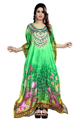 Multicolor Printed Satin Islamic-Kaftans 2