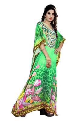 Multicolor Printed Satin Islamic-Kaftans 3
