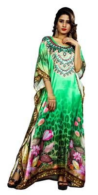 Multicolor Printed Satin Islamic-Kaftans 4