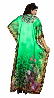 Multicolor Printed Satin Islamic-Kaftans 5
