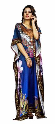 Multicolor Printed Satin Islamic-Kaftans 2