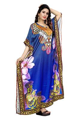 Multicolor Printed Satin Islamic-Kaftans 3