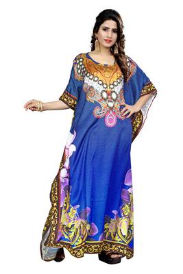 Multicolor Printed Satin Islamic-Kaftans 4