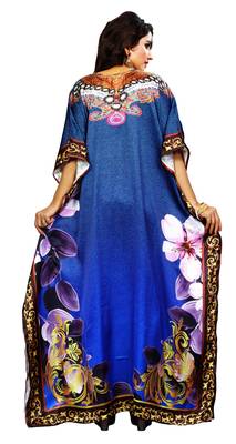 Multicolor Printed Satin Islamic-Kaftans 5