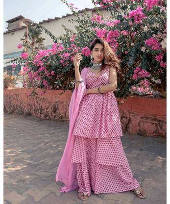 Pink Sharara Set 1