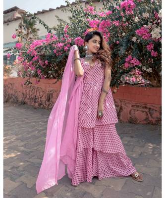 Pink Sharara Set 3
