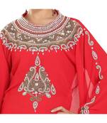 Red georgette embroidered zari work islamic kaftans