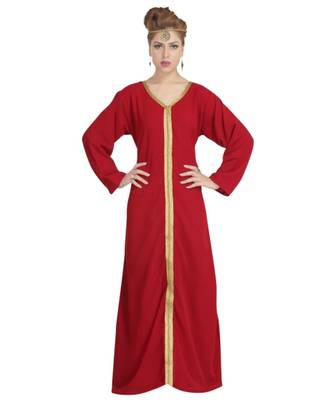 Maroon georgette embroidered zari work islamic kaftans 5