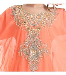 pink georgette embroidered zari work islamic kaftans