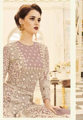 Light-pink embroidered net salwar 2