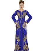 royal blue georgette embroidered zari work islamic kaftans