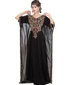 Black georgette embroidered zari work islamic kaftans