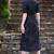 Striped Black Shirt Style Midi Dress
