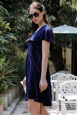 Navy Blue Sailor Collar Dress 1
