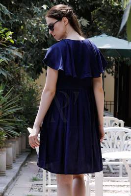 Navy Blue Sailor Collar Dress 2
