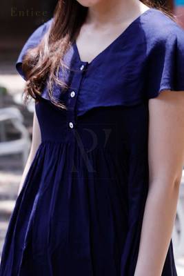 Navy Blue Sailor Collar Dress 3