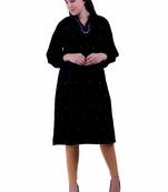 Black Embroidered Velvet Ethnic Kurti