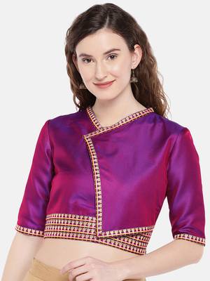 purple non padded twill Kimono blouse 1