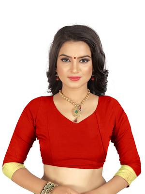 Red woven banarasi  saree with blouse 3