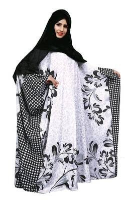 Multicolor Printed Polyester Abaya 2