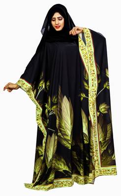 Multicolor Printed Polyester Abaya 2