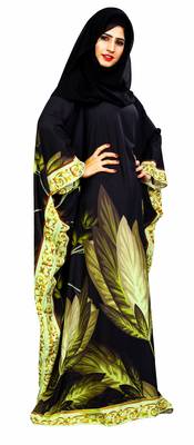 Multicolor Printed Polyester Abaya 4