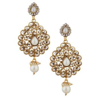 White cubic zirconia earrings 1
