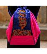 Pink BLue cotton Embroidery  College Bag