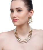 White kundan necklace set