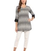 off white rayon straight print straight stitched kurta