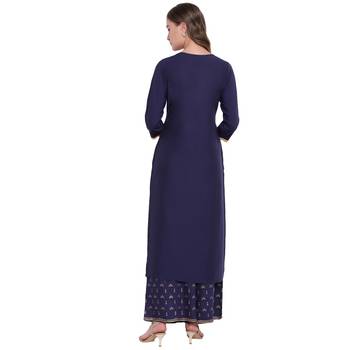 Blue woven rayon kurta and palazzo  2