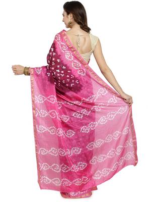 Geroo Jaipur Wine hand woven silk saree with blouse 2