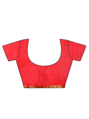 Geroo Jaipur Hand Dyed Red Bandhani Silk Saree 3