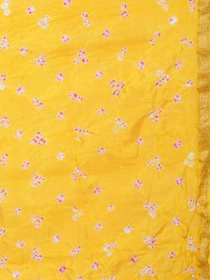 Geroo Jaipur Yellow hand woven art silk saree with blouse 4