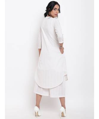 White Dobby Kurta Set 3