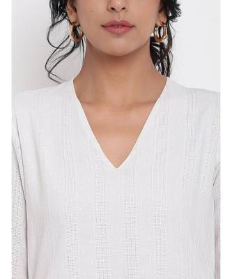 White Dobby Kurta Set 4